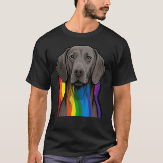 Weimaraner Gay Pride LGBT Rainbow Flag on Weimaran T-shirt