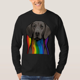 Weimaraner Gay Pride LGBT Rainbow Flag on Weimaran T-shirt