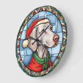 Weimaraner Glas in lood Kerst Grote Klok (Hoek)
