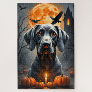 Weimaraner Gotische Landhuis Halloween Portret Kun Legpuzzel