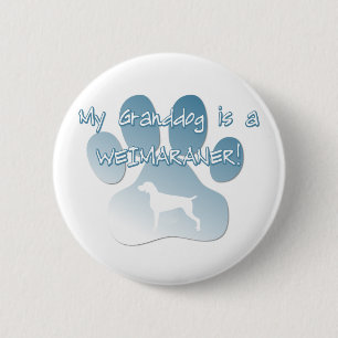 Weimaraner Granddog Ronde Button 5,7 Cm