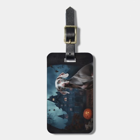 Weimaraner Halloween Scary Bagagelabel (Voorkant verticaal)