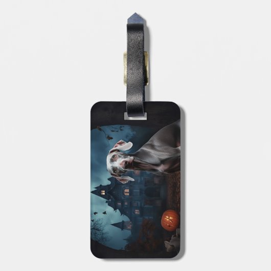 Weimaraner Halloween Scary Bagagelabel (Achterkant verticaal)