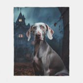 Weimaraner Halloween Scary Fleece Deken (Voorkant)