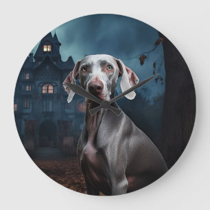 Weimaraner Halloween Scary Grote Klok