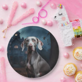 Weimaraner Halloween Scary Papieren Bordje (Feest)