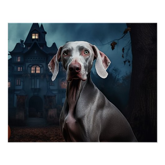 Weimaraner Halloween Scary Perfect Poster (Voorkant)