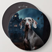 Weimaraner Halloween Scary Ronde Button 6,0 Cm (Voorkant /achterkant)