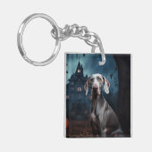 Weimaraner Halloween Scary Sleutelhanger (Voorkant Links)