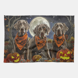 Weimaraner Halloween Spoken Theedoek
