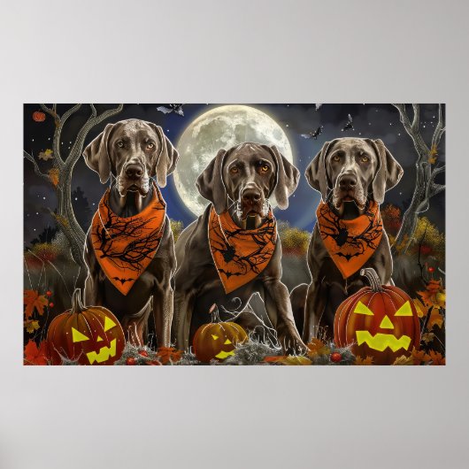 Weimaraner Halloween Spooky Poster (Voorkant)
