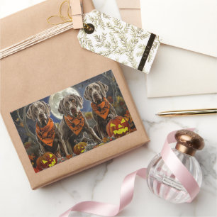 Weimaraner Halloween Spooky Rechthoekige Sticker