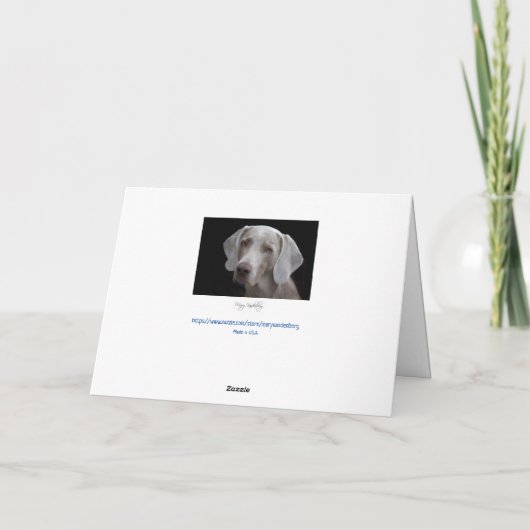Weimaraner Hond Blank Kaart  (Achterkant)