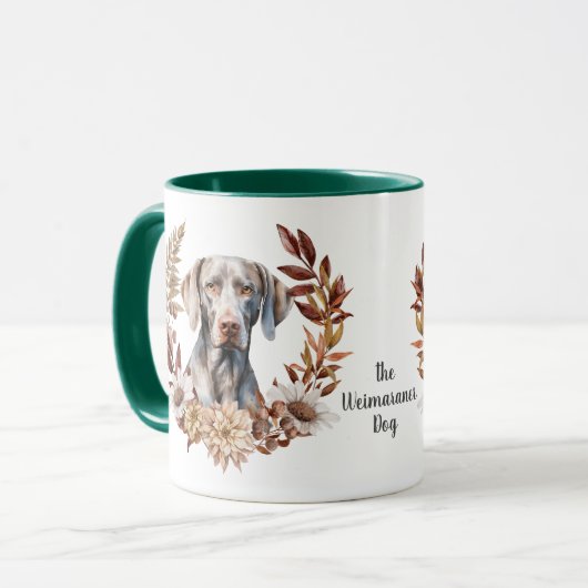 Weimaraner Hond Herfst krans Mok (Voorkant links)