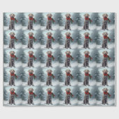 Weimaraner Hond in Sneeuw Kerstmis Cadeaupapier (Vlak)