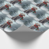 Weimaraner Hond in Sneeuw Kerstmis Cadeaupapier (Hoek)
