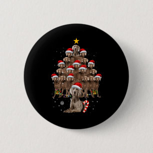 Weimaraner hond kerstboom lichten kerstman hoed Xm Ronde Button 5,7 Cm