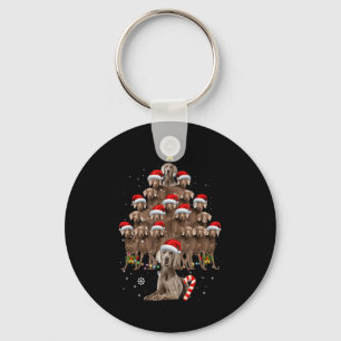 Weimaraner Hond Kerstboom Lichtjes Kerstman Hoed X Sleutelhanger