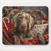 Weimaraner Hond Kerstfeest Muismat (Voorkant)