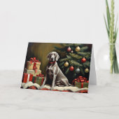 Weimaraner hond Kerstmis Kaart (Voorkant)