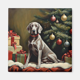 Weimaraner hond Kerstmis Magneet