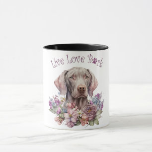 Weimaraner Hond Moeder Bloemstuk Mok