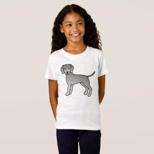 Weimaraner Hond Moppige Cartoon Illustratie T-shirt