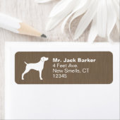 Weimaraner Hond Silhouet Retouradres Labels (Insitu)