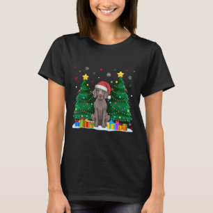Weimaraner Hondenliefhebbers Santa Hat Ugly Christ T-shirt