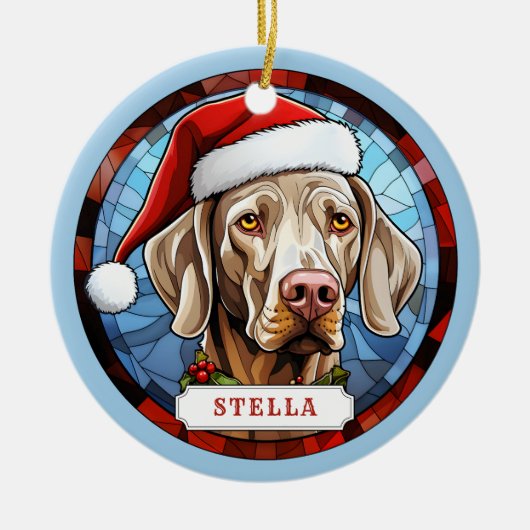 Weimaraner Keramische Cirkel Ornament (Voorkant)