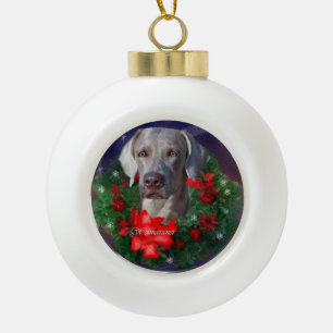 Weimaraner kerst keramische bal ornament