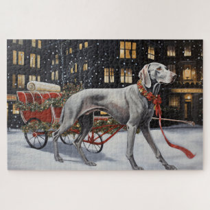 Weimaraner Kerstfeest Seizoen Legpuzzel