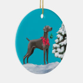 Weimaraner Kerstfeestdag Ornament (Rechts)