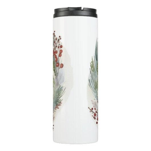 Weimaraner Kerstkrans Feestelijke Pup Thermosbeker (Achterkant)