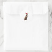 Weimaraner Kerstmis Rendier Kerstboom Ronde Sticker (Tas)