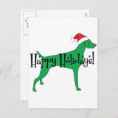 Weimaraner Kerstvakantie Feestdagenkaart (Voorkant / Achterkant)