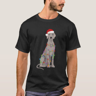 Weimaraner Kerstverlichting Xmas Hondenliefhebber T-shirt