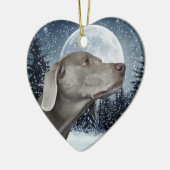 Weimaraner kerstversiering keramisch ornament (Links)