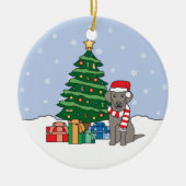 Weimaraner kerstversiering keramisch ornament (Voorkant)