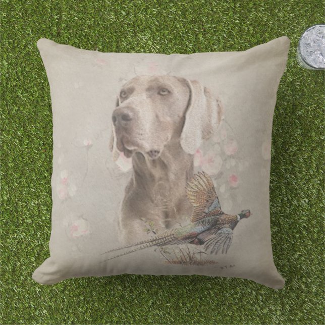 Weimaraner-kussen voor gebruik buitenshuis buitenkussen (Gras)