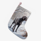 Weimaraner Laat het Sneeuwen Kerstmis Kleine Kerstsok (Voorkant (Hangend))