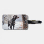 Weimaraner liet het sneeuwen Kerstmis Bagagelabel (Achterkant horizontaal)