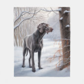 Weimaraner liet het sneeuwen Kerstmis Fleece Deken (Voorkant)