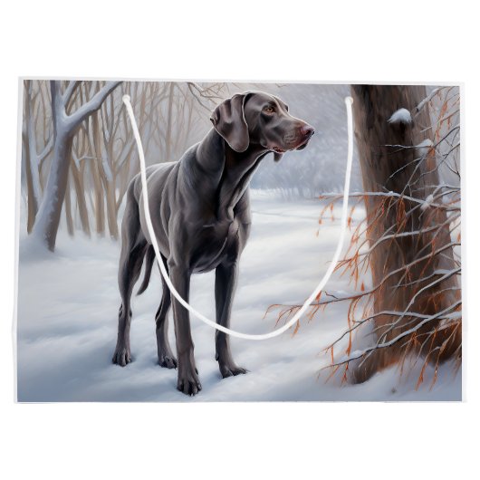 Weimaraner liet het sneeuwen Kerstmis Groot Cadeauzakje (Achterkant)