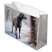 Weimaraner liet het sneeuwen Kerstmis Groot Cadeauzakje (Achterkant Gekanteld)