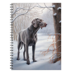 Weimaraner liet het sneeuwen Kerstmis Notitieboek