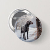 Weimaraner liet het sneeuwen Kerstmis Ronde Button 5,7 Cm (Voorkant /achterkant)