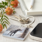 Weimaraner liet het sneeuwen Kerstmis Sleutelhanger (Voorkant Rechts)