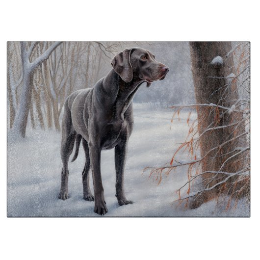 Weimaraner liet het sneeuwen Kerstmis Snijplank (Voorkant)
