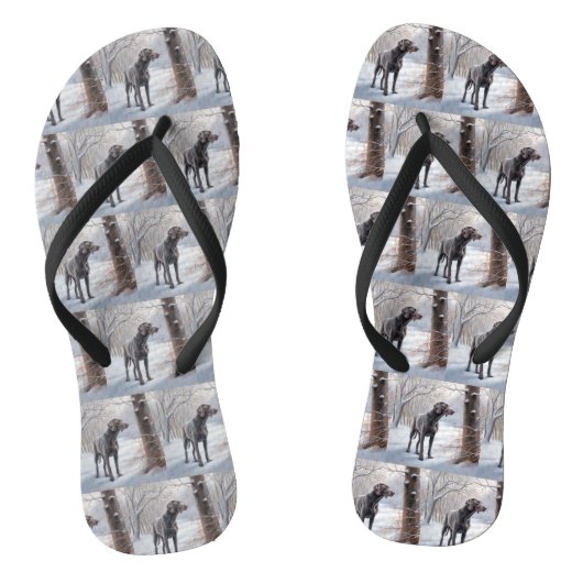 Weimaraner liet het sneeuwen Kerstmis Teenslippers (Voetbed)